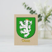Diaz-Familie Heraldic Shield Postkarte (Stehend Vorderseite)