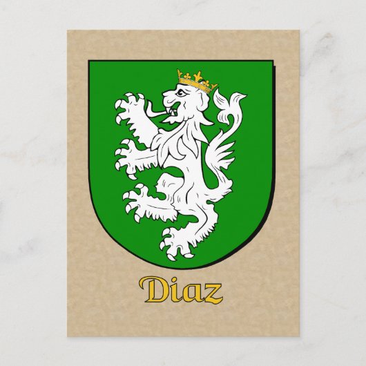 Diaz-Familie Heraldic Shield Postkarte (Vorderseite)