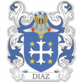 Diaz Familienwappen Aufkleber (Vorderseite)