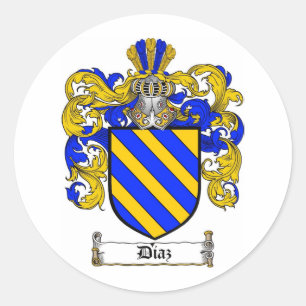 DIAZ-FAMILIENWAPPEN - DIAZ-WAPPEN RUNDER AUFKLEBER