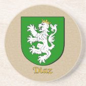 Diaz Heraldic Shield Sandstein Untersetzer (Vorne)