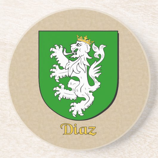Diaz Heraldic Shield Sandstein Untersetzer (Vorne)