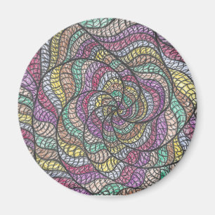 Diba Farbige abstrakte Spiral-Handzeichnungskuns Magnet