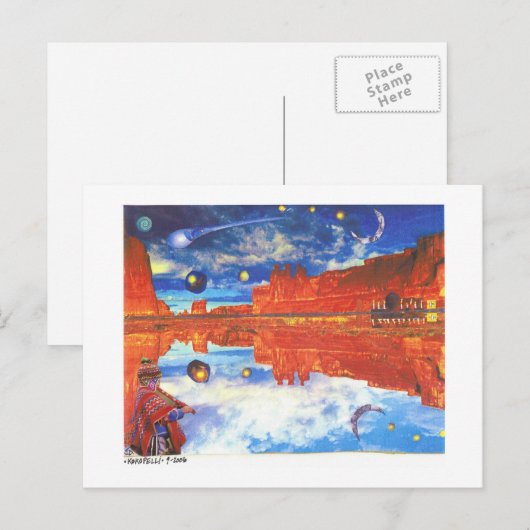 Dibble_Art12_Kokopelli-b1 Postkarte (Vorne/Hinten)