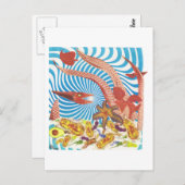 Dibble_Art29_Orange_Octopus Postkarte (Vorne/Hinten)