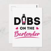 Dibs auf dem Barkeeper Postkarte (Vorne/Hinten)
