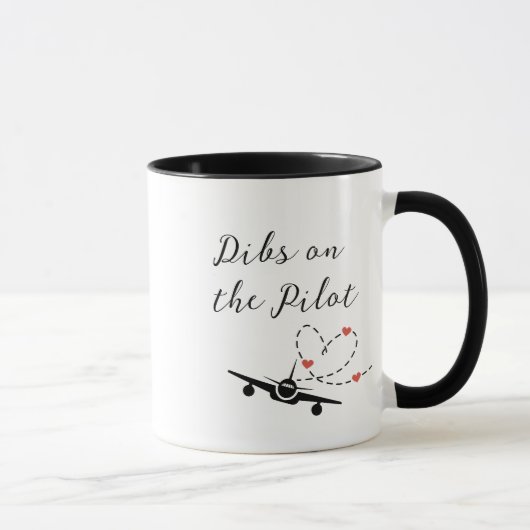 Dibs auf dem Pilot, Flugzeug fliegen, Minimalistis Tasse (Rechts)