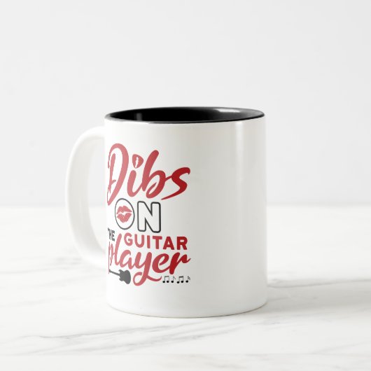 Dibs im Gitarrenspieler Zweifarbige Tasse (Vorderseite Links)