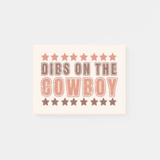 Dibs on Cowboy Post-it Klebezettel (Vorderseite)