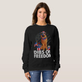 Dibs on Freedom German shepherd 4th of July US Fla Sweatshirt (Vorne ganz)