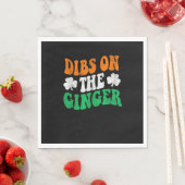 Dibs on Ginger Retro Irish Flag Funny St Patri Serviette (Beispiel)