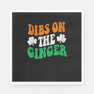 Dibs on Ginger Retro Irish Flag Funny St Patri Serviette