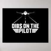 Dibs on Pilot Aviation Aircraft Flugzeug Girlfrien Poster (Vorne)