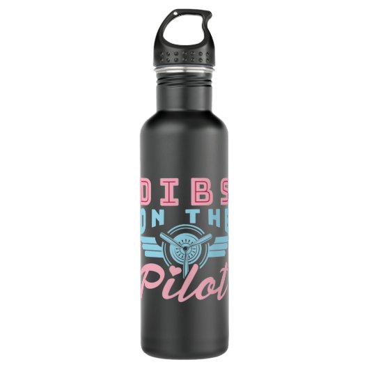 Dibs on the Pilot Pilots Ehefrau Girlfriend Edelstahlflasche (Vorderseite)