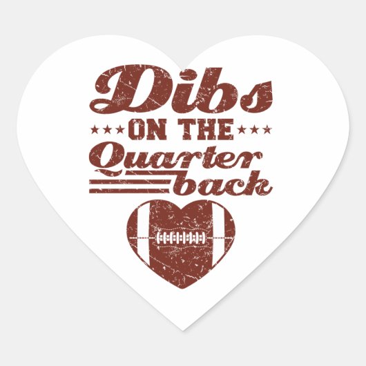 Dibs On The Quarterback Football Girlfriend Herz-Aufkleber (Vorderseite)