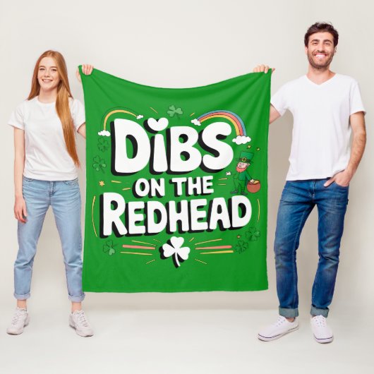 Dibs on the Redhead Funny St Patrick's Day Fleecedecke (Beispiel)