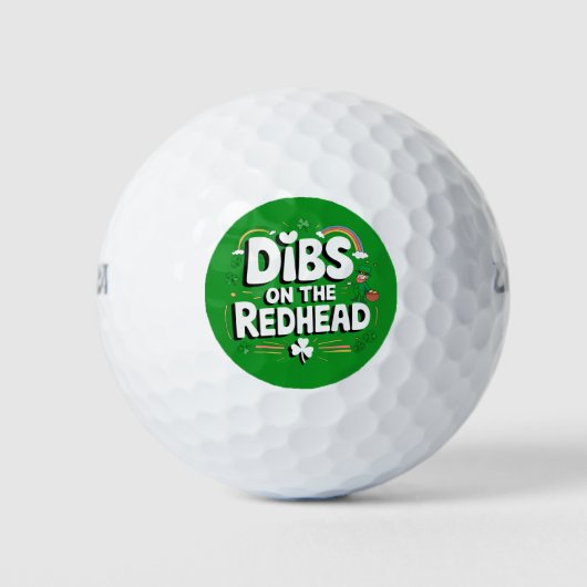Dibs on the Redhead Funny St Patrick's Day Golfball (Vorderseite)