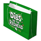 Dibs on the Redhead Funny St Patrick's Day Große Geschenktüte (Vorderseite Schrägansicht)