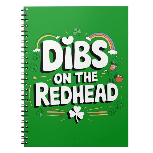 Dibs on the Redhead Funny St Patrick's Day Notizblock (Vorderseite)