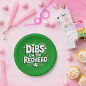 Dibs on the Redhead Funny St Patrick's Day Pappteller (Party)