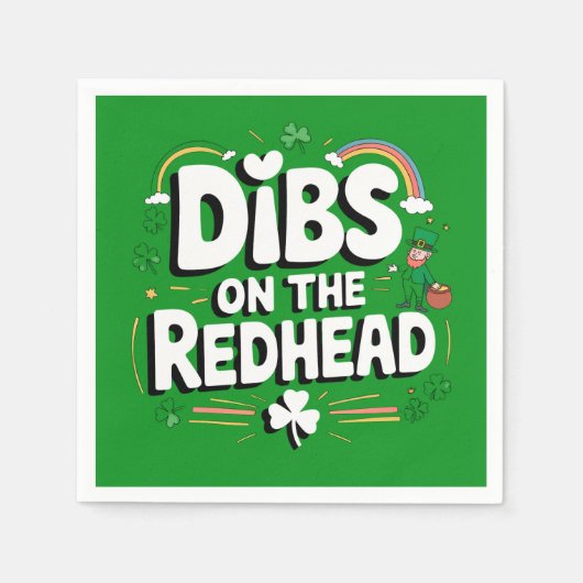 Dibs on the Redhead Funny St Patrick's Day Serviette (Vorderseite)