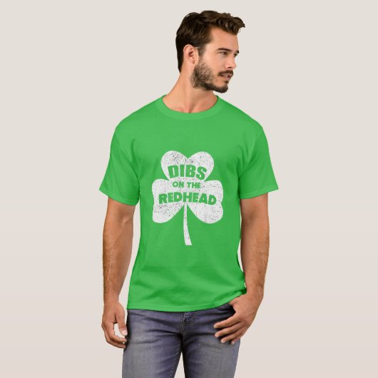 Dibs On The Redhead Irish Kleeblatt - St Patrik's T-Shirt (Vorne ganz)