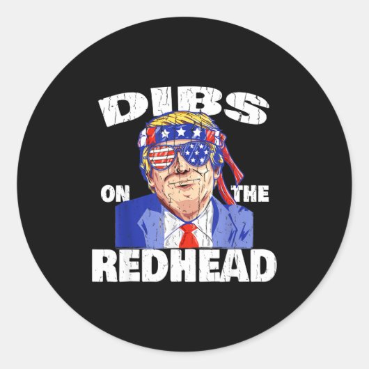 Dibs On The Redhead Shirt Funny St Patricks Day Pr Runder Aufkleber (Vorderseite)
