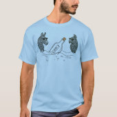 Dibs & Parrot with a spirits bottle T-Shirt (Vorderseite)