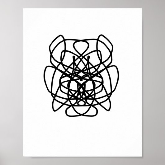 Dibujo de arte de líneas abstractas angry dog poster (Vorne)