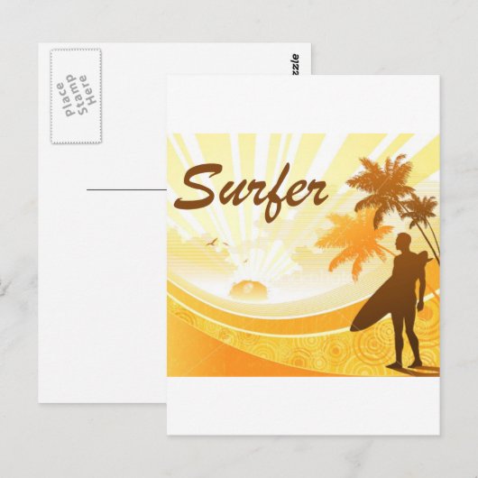 dibujo-surf_7 postkarte (Vorne/Hinten)