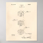 Dice 1925 Patent Art Old Peper Poster (Vorne)