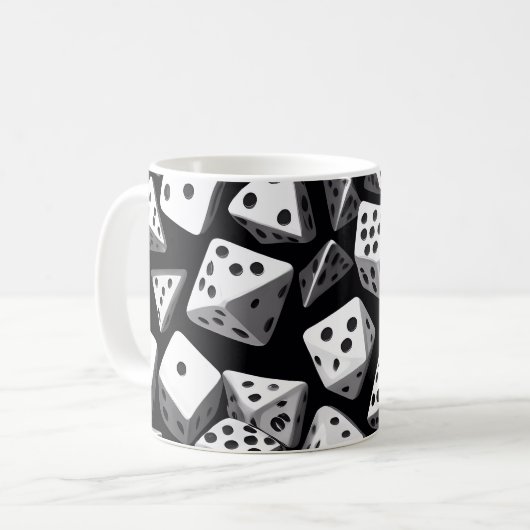Dice Delight: Eine geometrische Kaskade Kaffeetasse (Vorderseite Links)