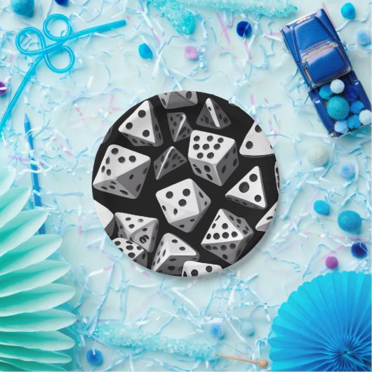 Dice Delight: Eine geometrische Kaskade Pappteller (Party)
