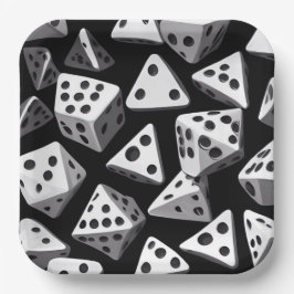 Dice Delight: Eine geometrische Kaskade Pappteller