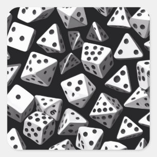Dice Delight: Eine geometrische Kaskade Quadratischer Aufkleber