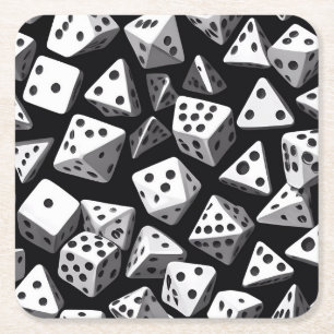 Dice Delight: Eine geometrische Kaskade Rechteckiger Pappuntersetzer