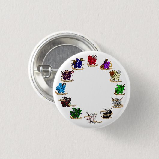 Dice-Designs für Dungeons und Dragons Button (Vorne & Hinten)