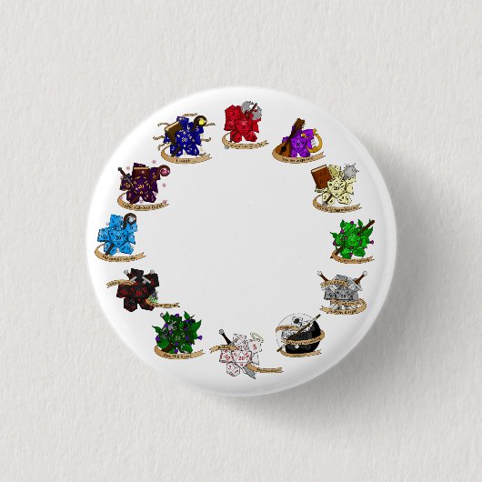 Dice-Designs für Dungeons und Dragons Button (Vorderseite)