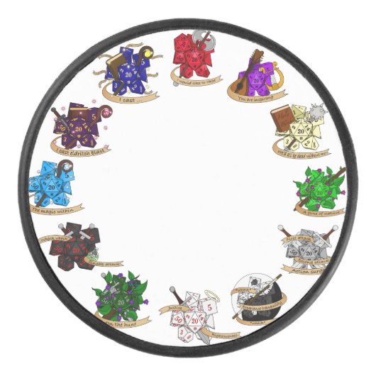 Dice-Designs für Dungeons und Dragons Eishockey Puck (Vorderseite)