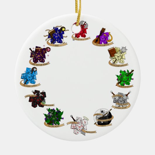 Dice-Designs für Dungeons und Dragons Keramik Ornament (Vorne)