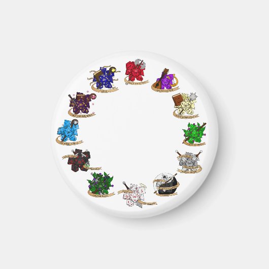 Dice-Designs für Dungeons und Dragons Magnet (Vorne)