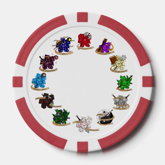 Dice-Designs für Dungeons und Dragons Pokerchips (Vorderseite)