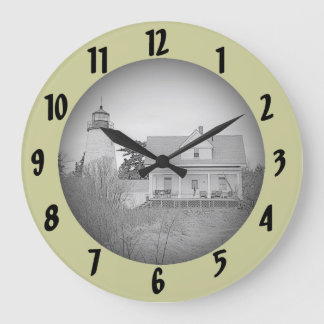 Dice/Dyce Head Lighthouse Maine Sketch Wall Clock Große Wanduhr