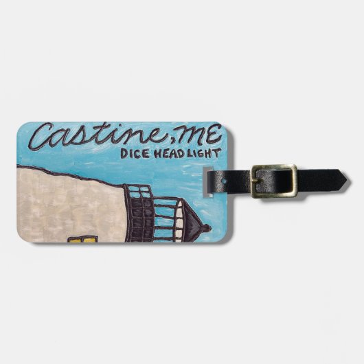 Dice Head Lighthouse Gepäckmarke Gepäckanhänger (Vorderseite horizontal)