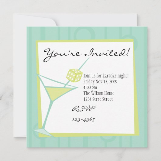 Dice Martini Einladung (Vorderseite)