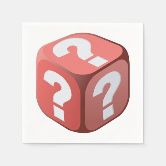 Dice mit Fragezeichen Papier Napkins Serviette (Vorderseite)