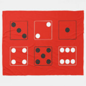 DICE Nummer der Pips Schwarz-weißen Mix + Ihr Back Fleecedecke (Vorderseite (Horizontal))