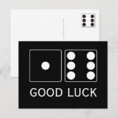 DICE-Nummer der Pips weiß 1 + 6 + Ihr Text Postkarte (Vorne/Hinten)