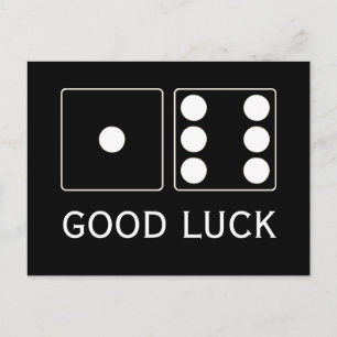 DICE-Nummer der Pips weiß 1 + 6 + Ihr Text Postkarte