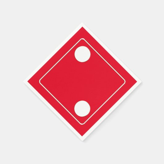 DICE Nummer der Pips weiß 2 + Ihr Backgr. Serviette (Ecke)